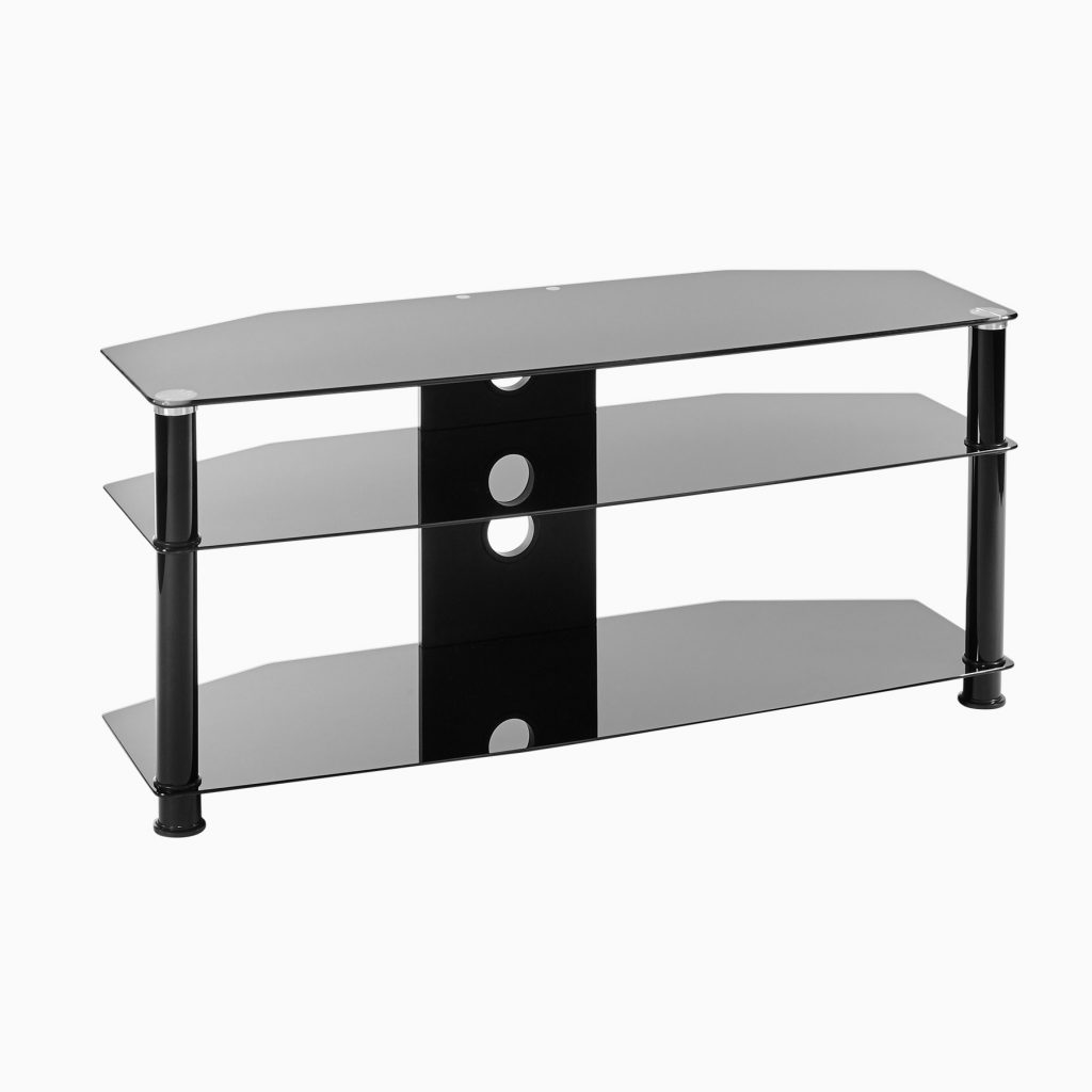 Corner TV stand in Clear Glass up to 42 inch TV MMTCL1000