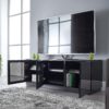 Mmt D1500 Large Black Gloss Tv Cabinet Life Open