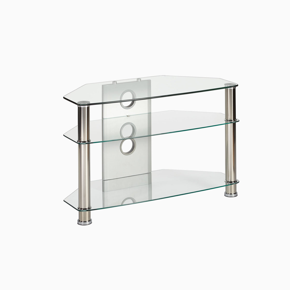 Clear & Black Glass TV stands Corner TV Stands MMT
