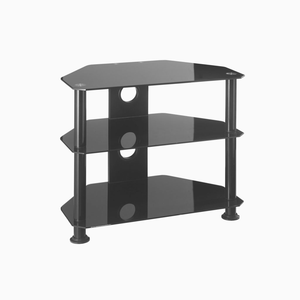 Black Glass Corner TV stand up to 37 inch TV MMTDB800