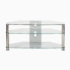 Jet MMT CL1150 clear glass tv stand front view