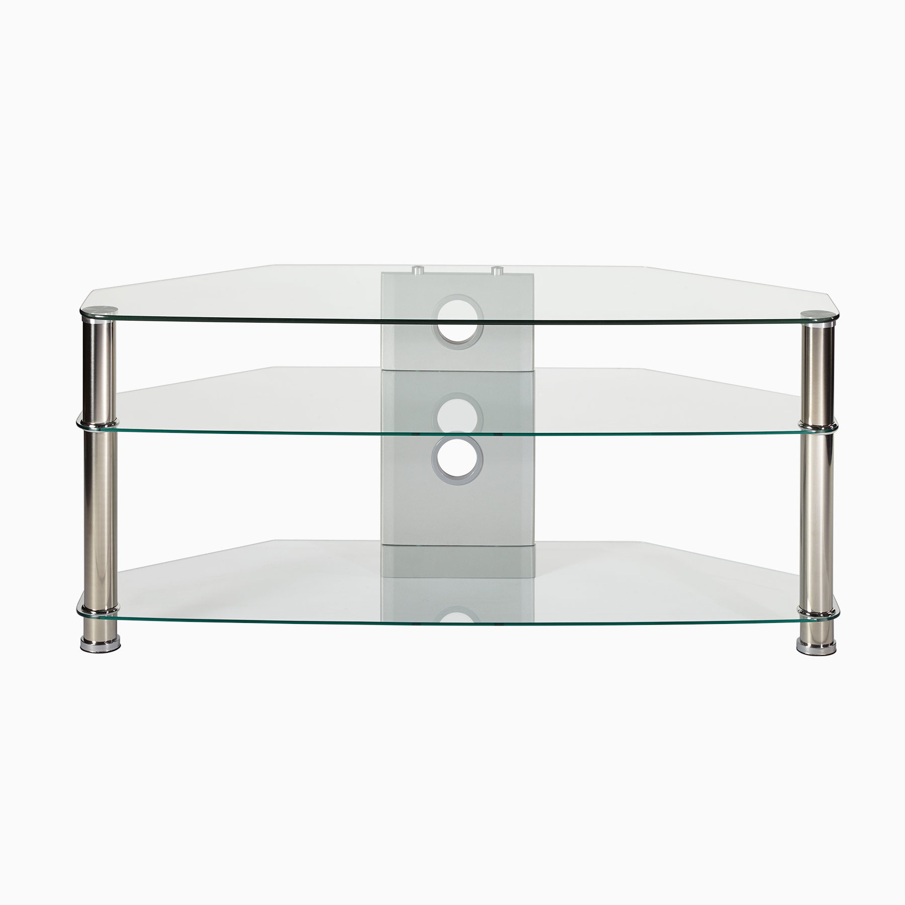 Large Clear glass corner TV Stand up to 55" TV MMTCL1150