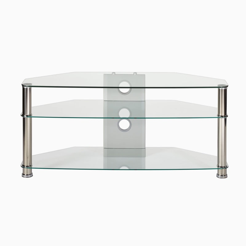 Large Clear Glass Corner Tv Stand Up To, Glass Front Corner Tv Cabinet