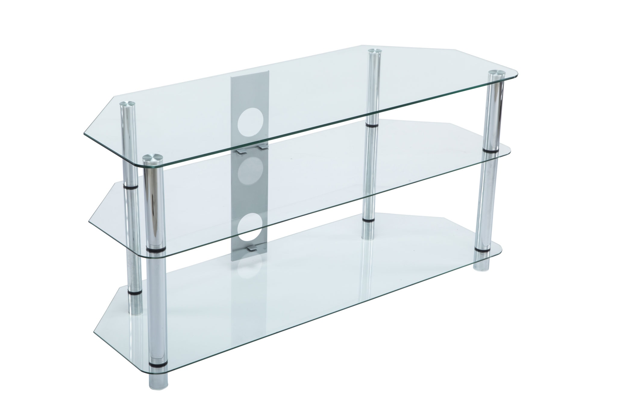 Best clear glass Stand for up to 55inch TV with chrome legs