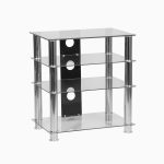 MMT-LHFCCH650 4 shelf premium clear glass Hi-Fi stand rack