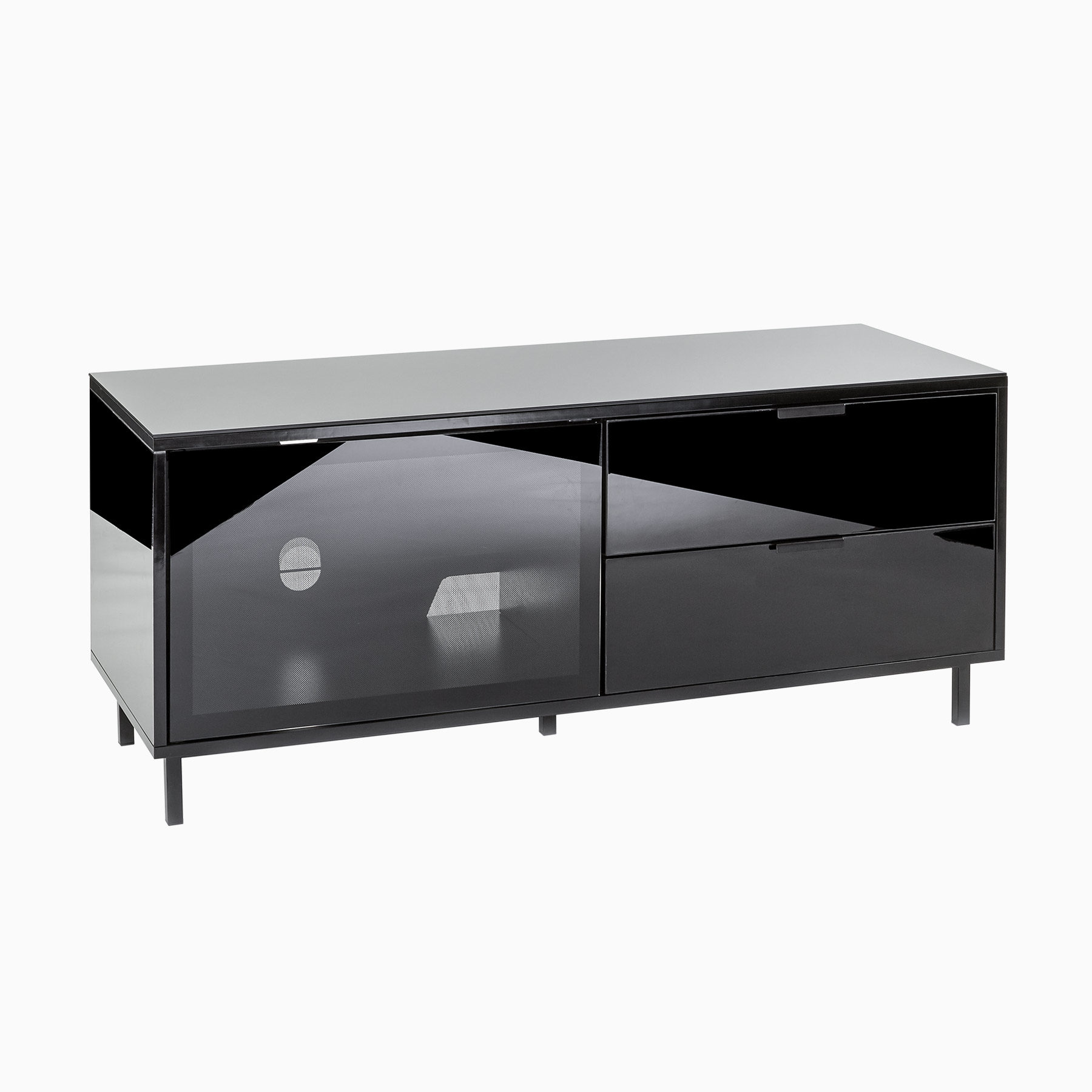 Inertia Stratos SETVC-1200BLK Black gloss TV cabinet for up to 55" screens