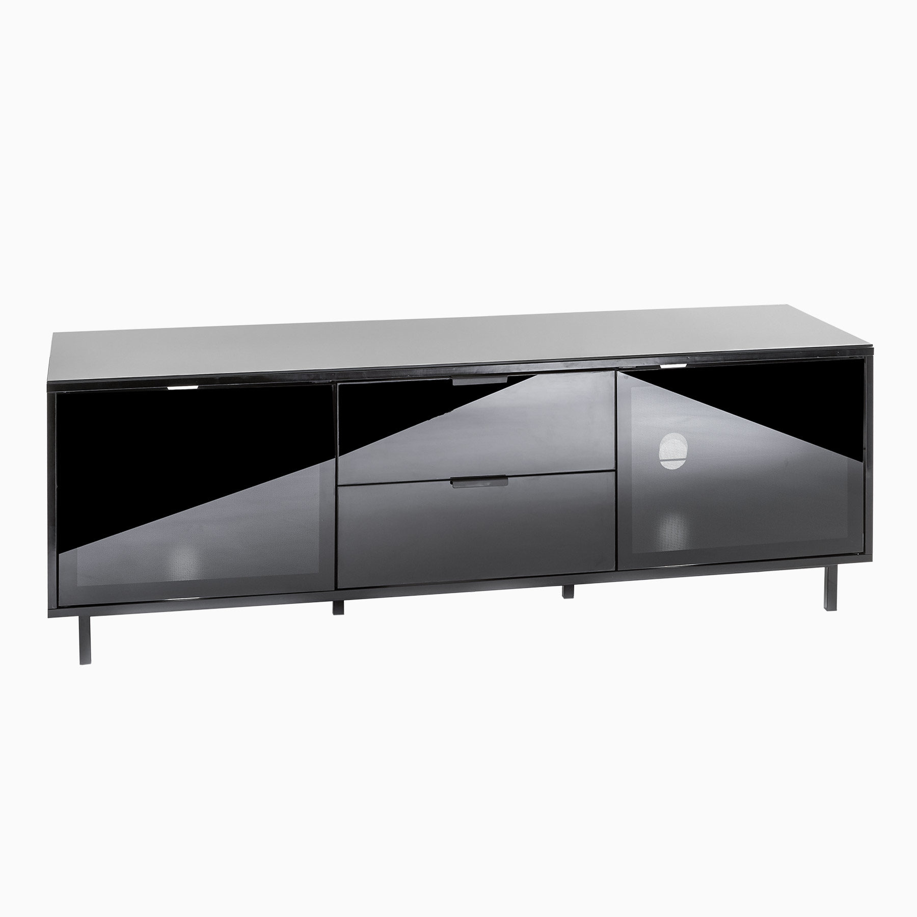 Inertia Stratos SETVC-1500BLK Black gloss TV cabinet for up to 65" screens