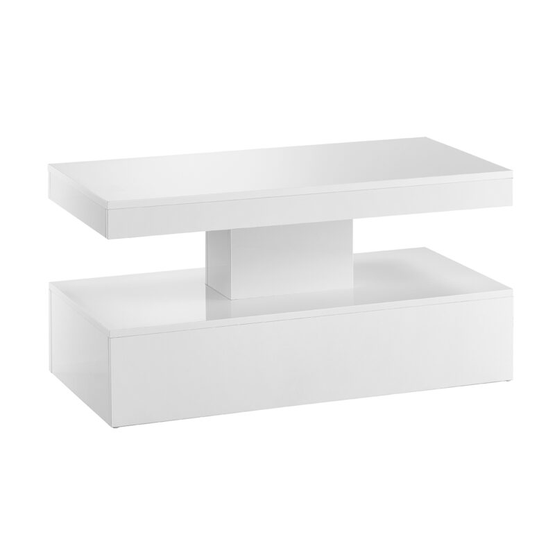 au5141 white coffee table with led lighting