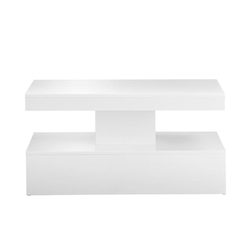 au5141 white coffee table with led lighting
