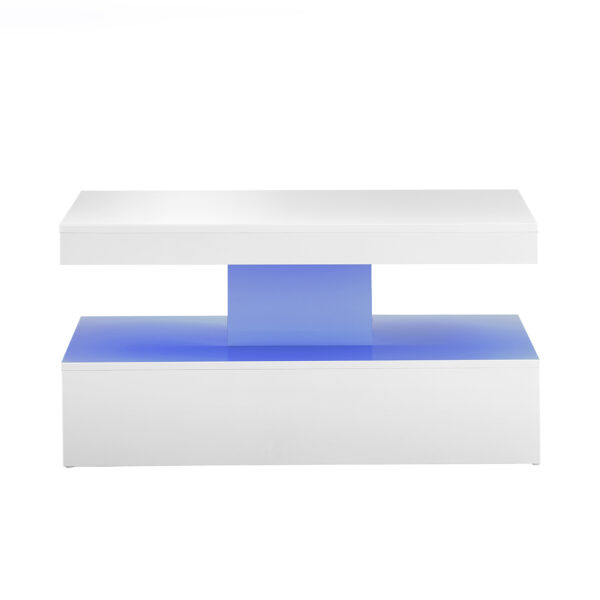 au5141 white coffee table with led lighting