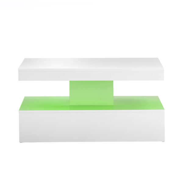 au5141 white coffee table with led lighting