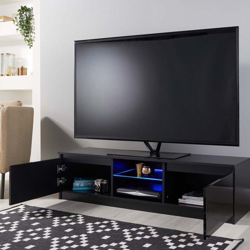 rtv1400 black gloss led light tv cabinet life 03