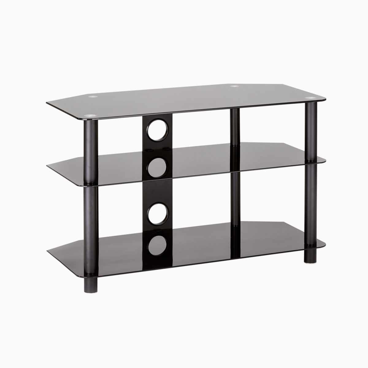 Clear & Black Glass TV stands Corner TV Stands MMT
