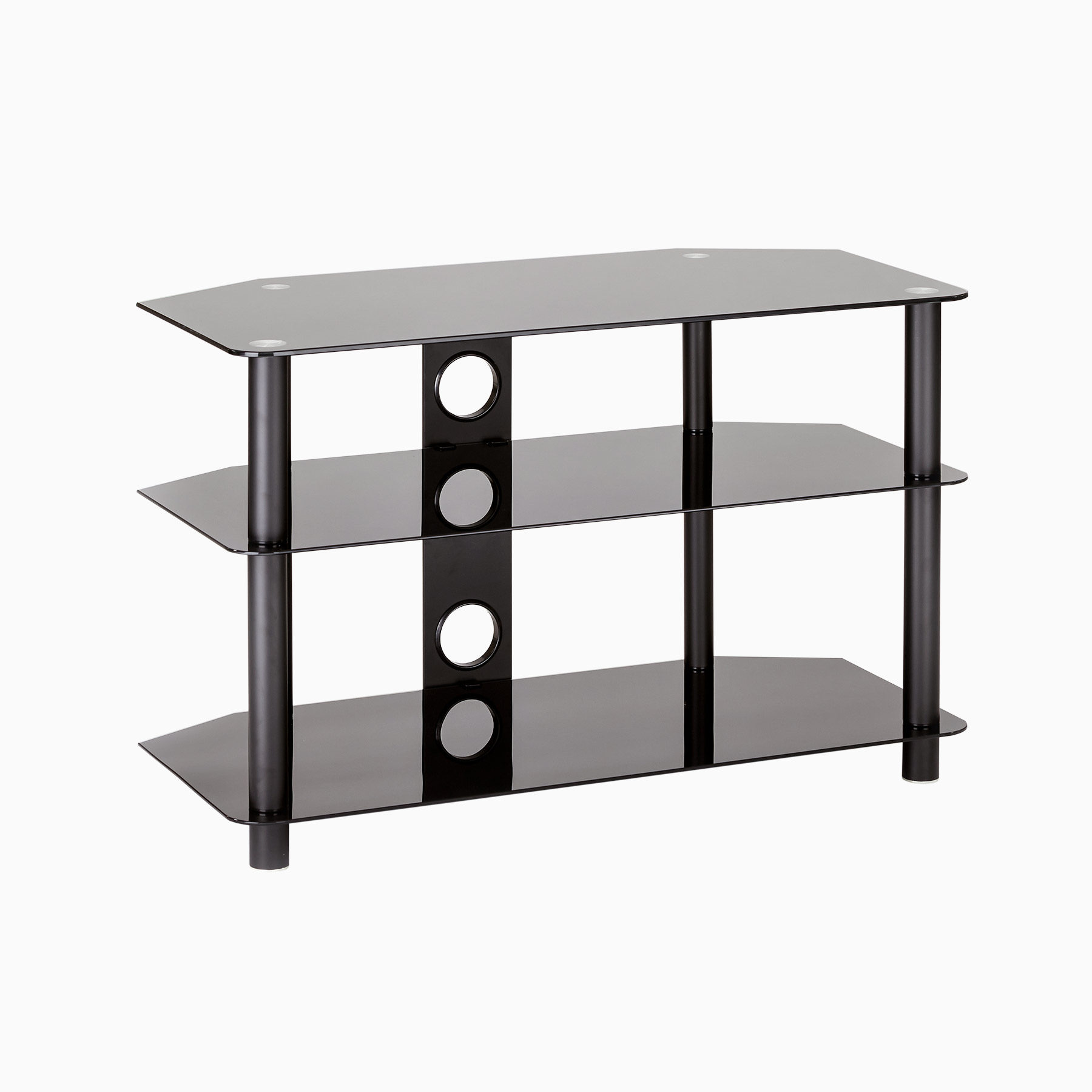 Black Glass Corner TV Stand Up To 49 Inch TV MMT ZGBB1000   Jet Mmt Zgbb800 Small Black Glass Tv Stand Main 1800x1800 