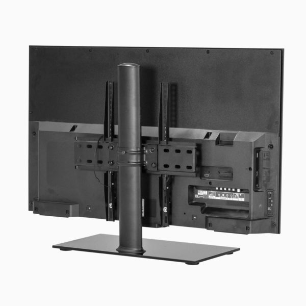 MMT TB001 black glass stand rear tv