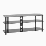 Jet MMT-ZGBB1200 Black Glass Corner TV Stand for up to 60" screens