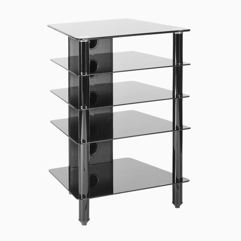 HiFi Stand 500mm deep black glass shelves for AV separates