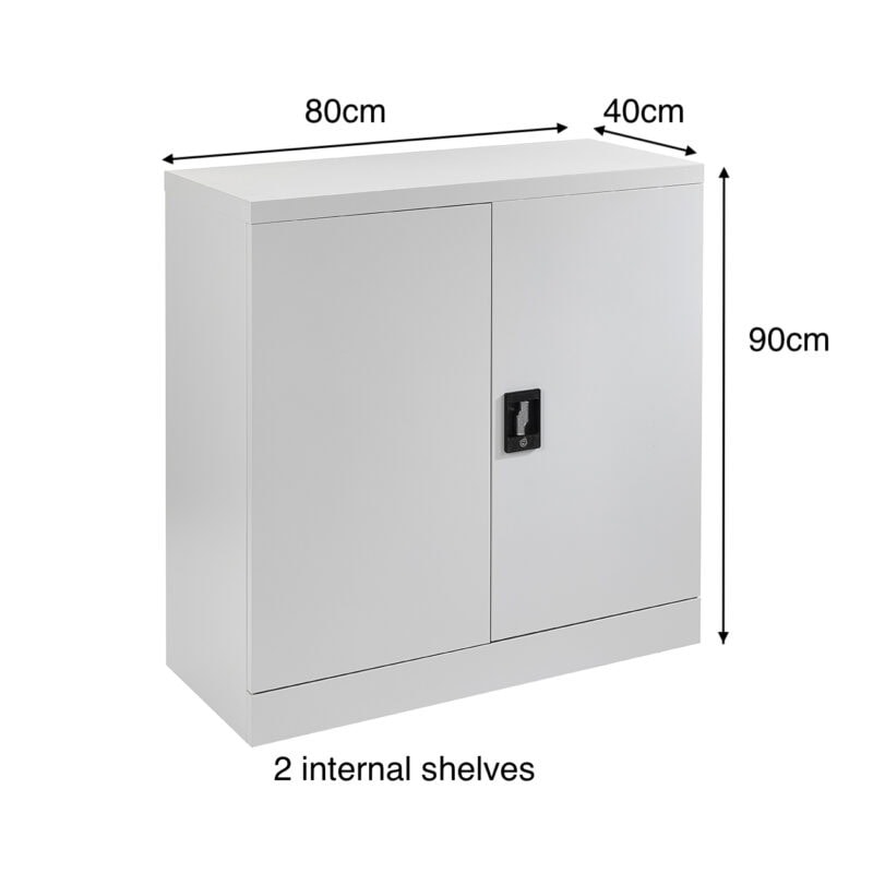 fc a9w grey 2 door steel storage cabinet 900mm