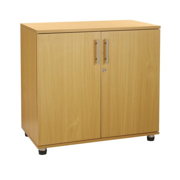 sd iv06 beech 2 door storage cabinet with locking doors 750mm