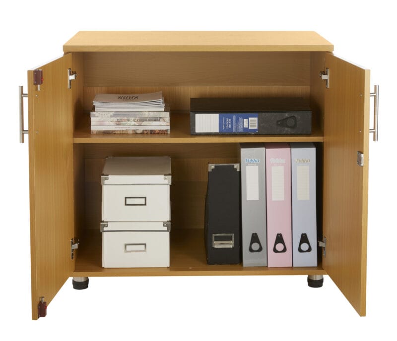 sd iv06 beech 2 door storage cabinet with locking doors 750mm