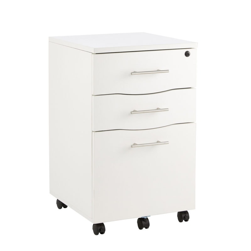 White Under Desk Mobile Pedestal | MMT Furniture Designs