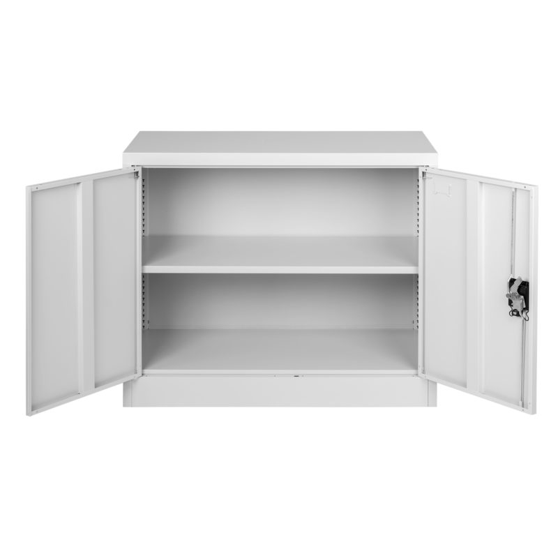 Fc A9 730 Grey Compact Metal Office Cabinet Front Open