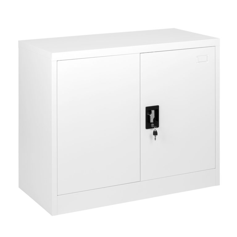 FCA9W730 White 2 Door Steel Storage 730mm MMT Furniture Designs