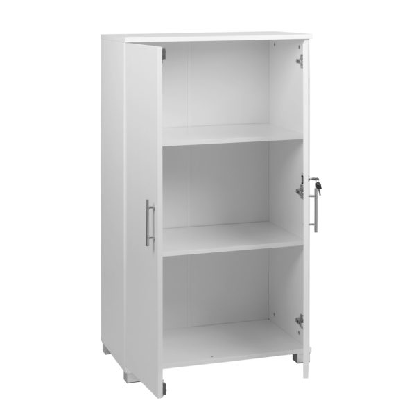 Sd Iv04 White 2 Door Storage Cabinet Locking Doors Open