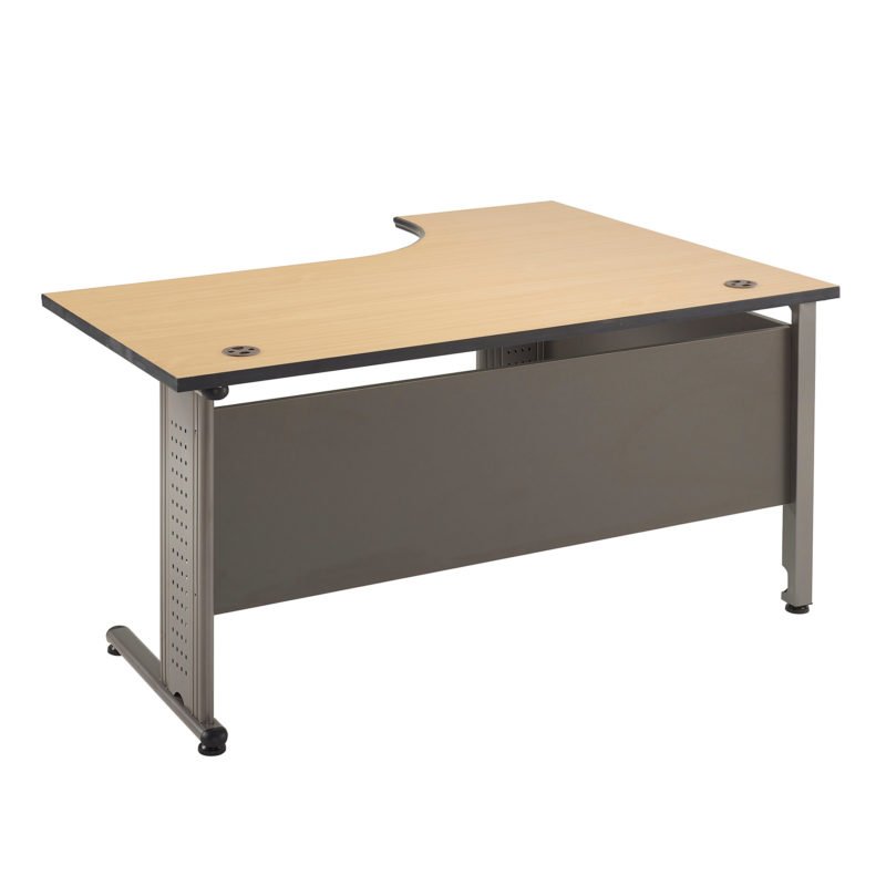 Sl1600 Beech Left Hand L Shaped Desk With Cable Managed Legs Sl1600 Beech Left Hand L Shaped Desk