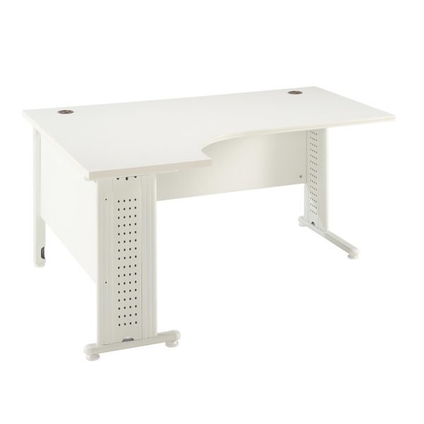 Sl1600 White Left Hand L Shaped Desk Front