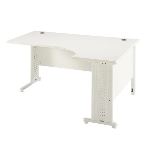 Sl1600 White Right Hand L Shaped Desk Front