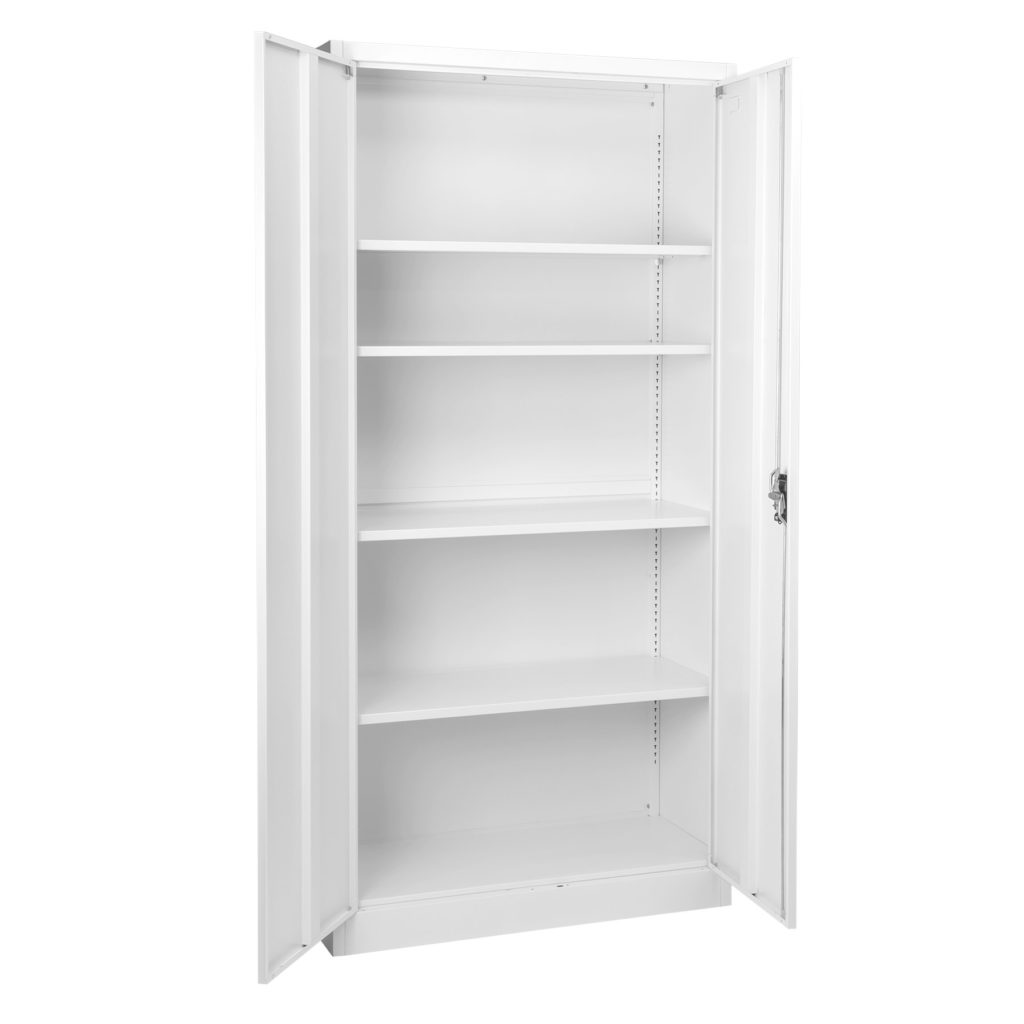 FCA9W730 White 2 Door Steel Storage 730mm MMT Furniture Designs