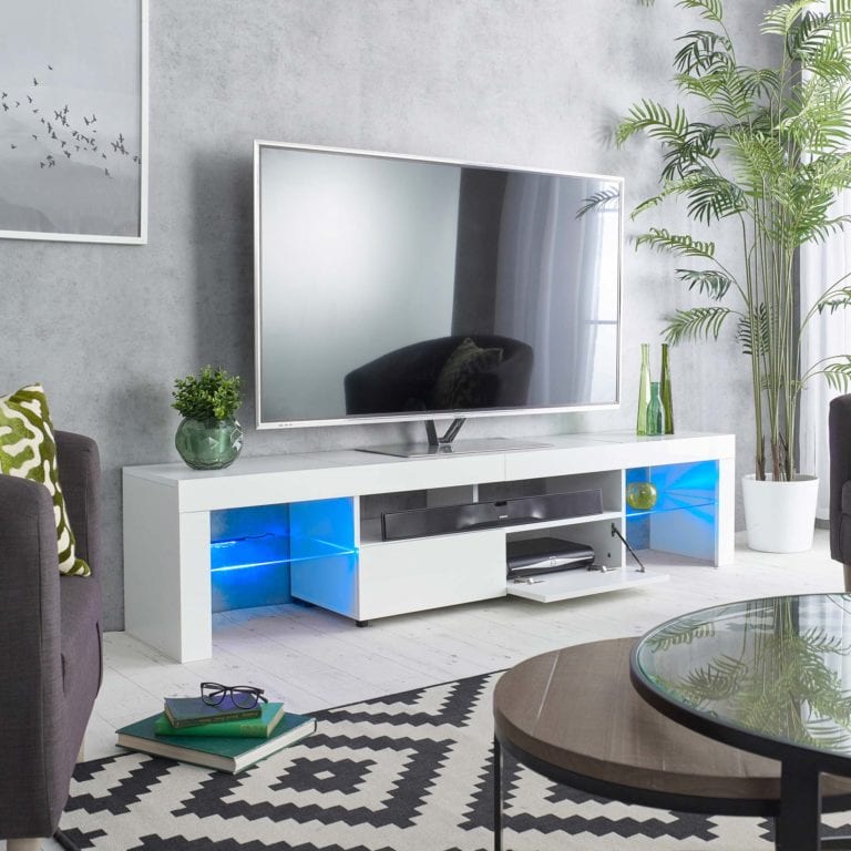 TS1706 Wide White TV for up to 80″ screens MMT Furniture Designs