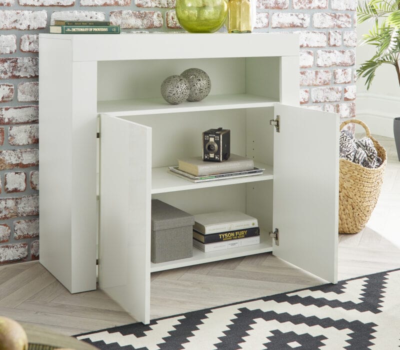 sib02 white sideboard with led lighting