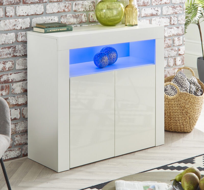 sib02 white sideboard with led lighting