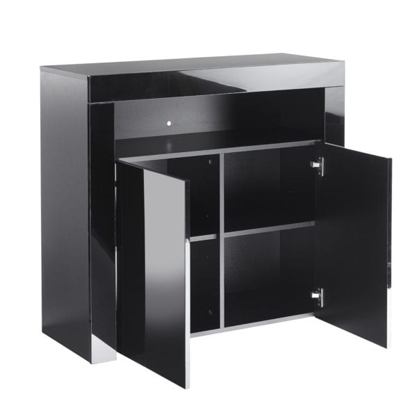 sib02 black sideboard display cabinet open