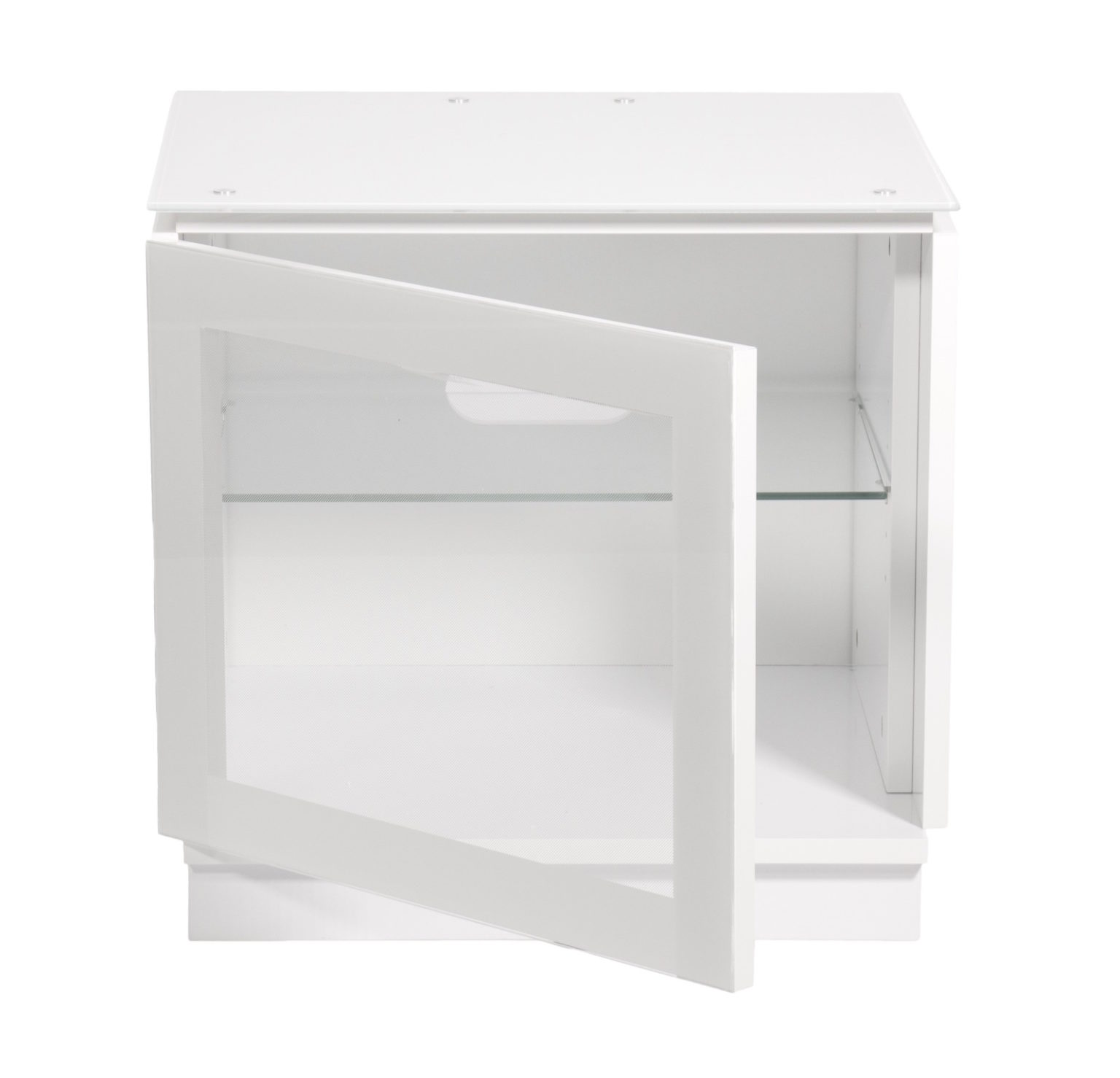 small white gloss storage unit