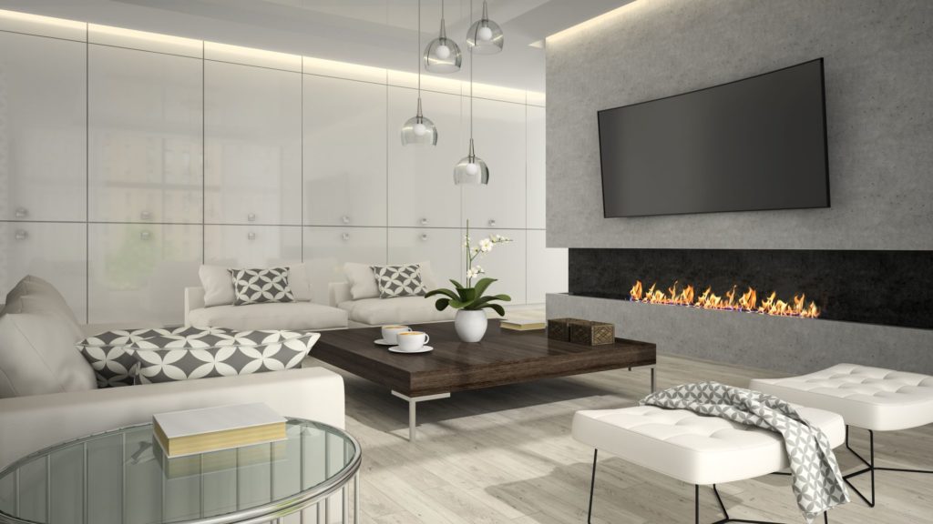 interior of living room with stylish fireplace 3d pnk8xuw