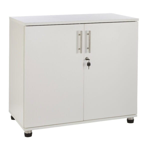 sd iv07 white 2 door storage cabinet with locking doors 750mm