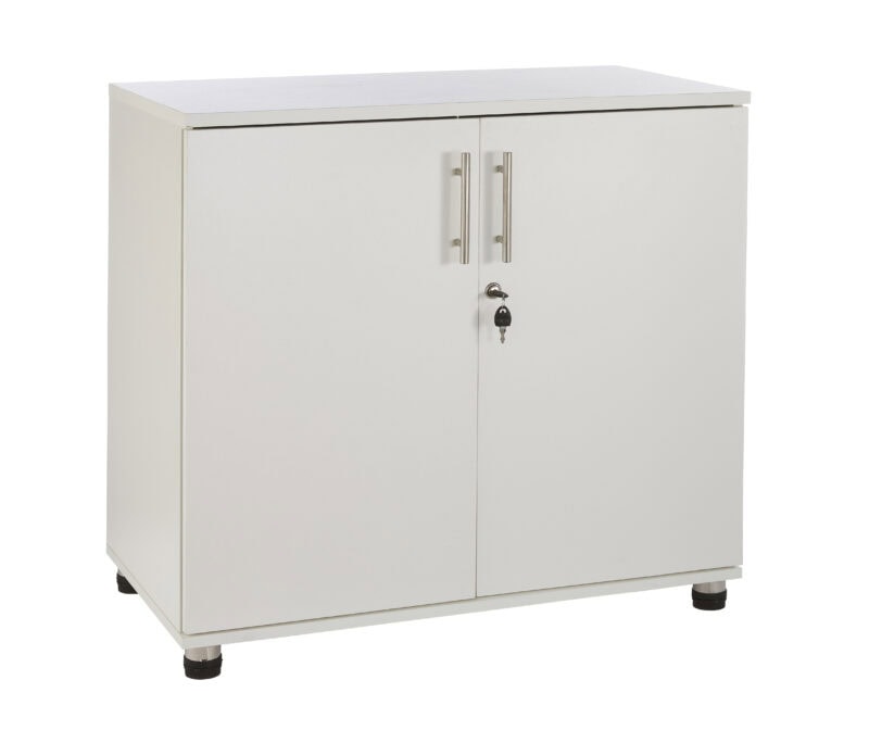 sd iv07 white 2 door storage cabinet with locking doors 750mm
