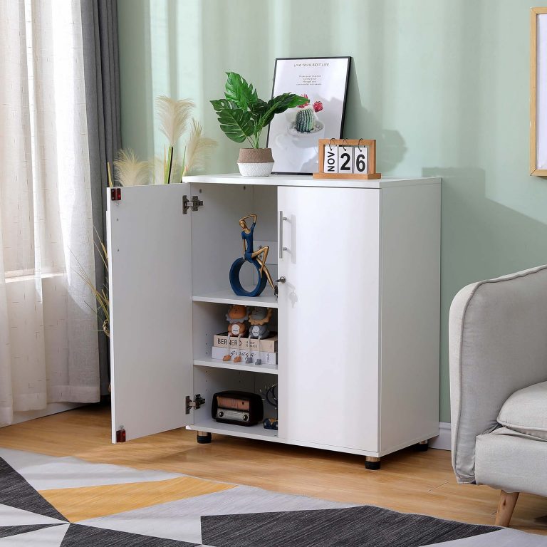 Say Goodbye to Clutter with Our Lockable 2-Door Storage Cabinet