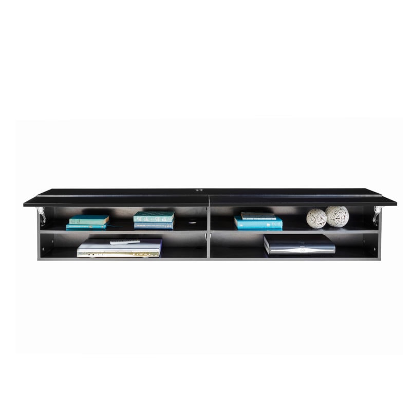 ts013 black floating tv unit front view