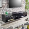 ts013 black floating tv unit with led lights