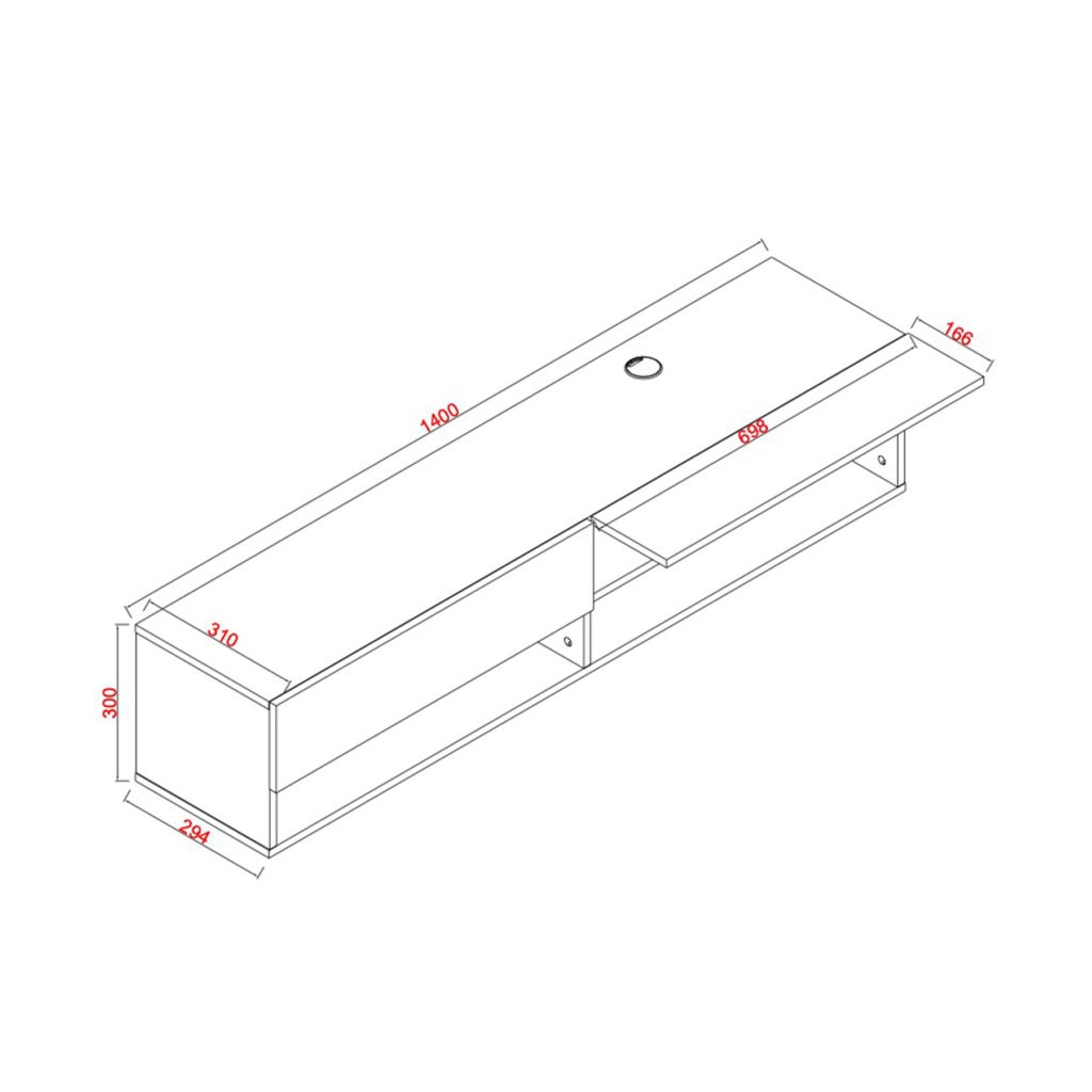 White Floating TV Unit Wallmountable TV TS013