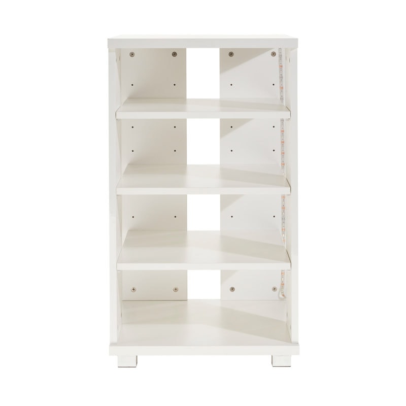 hfb 4dw white 5 shelf hifi unit with led lighting