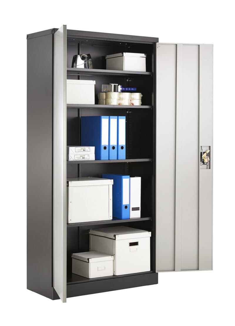 fc a18 grey & black 2 door steel storage cabinet 1850mm