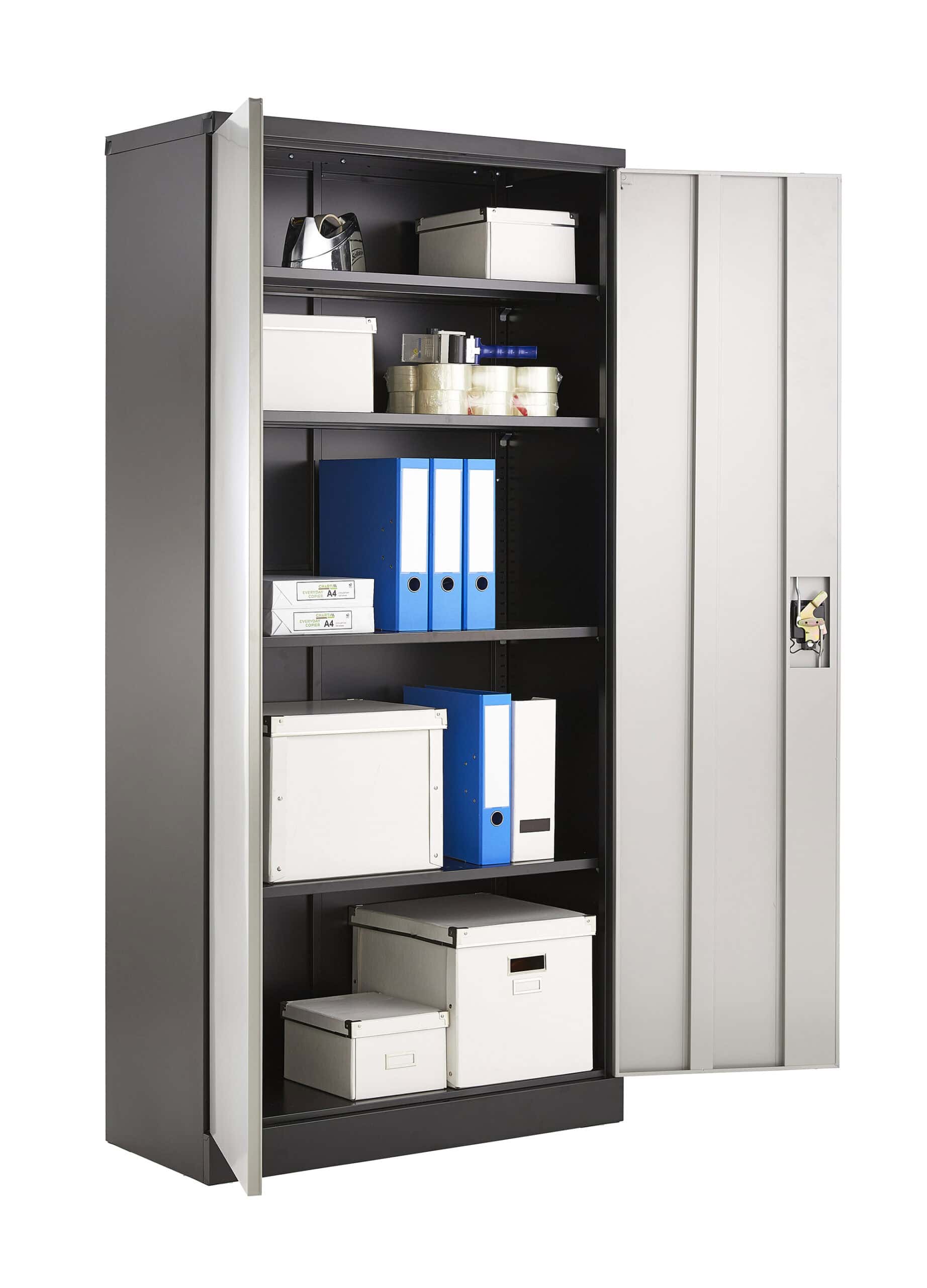 fc a18 grey & black 2 door steel storage cabinet 1850mm