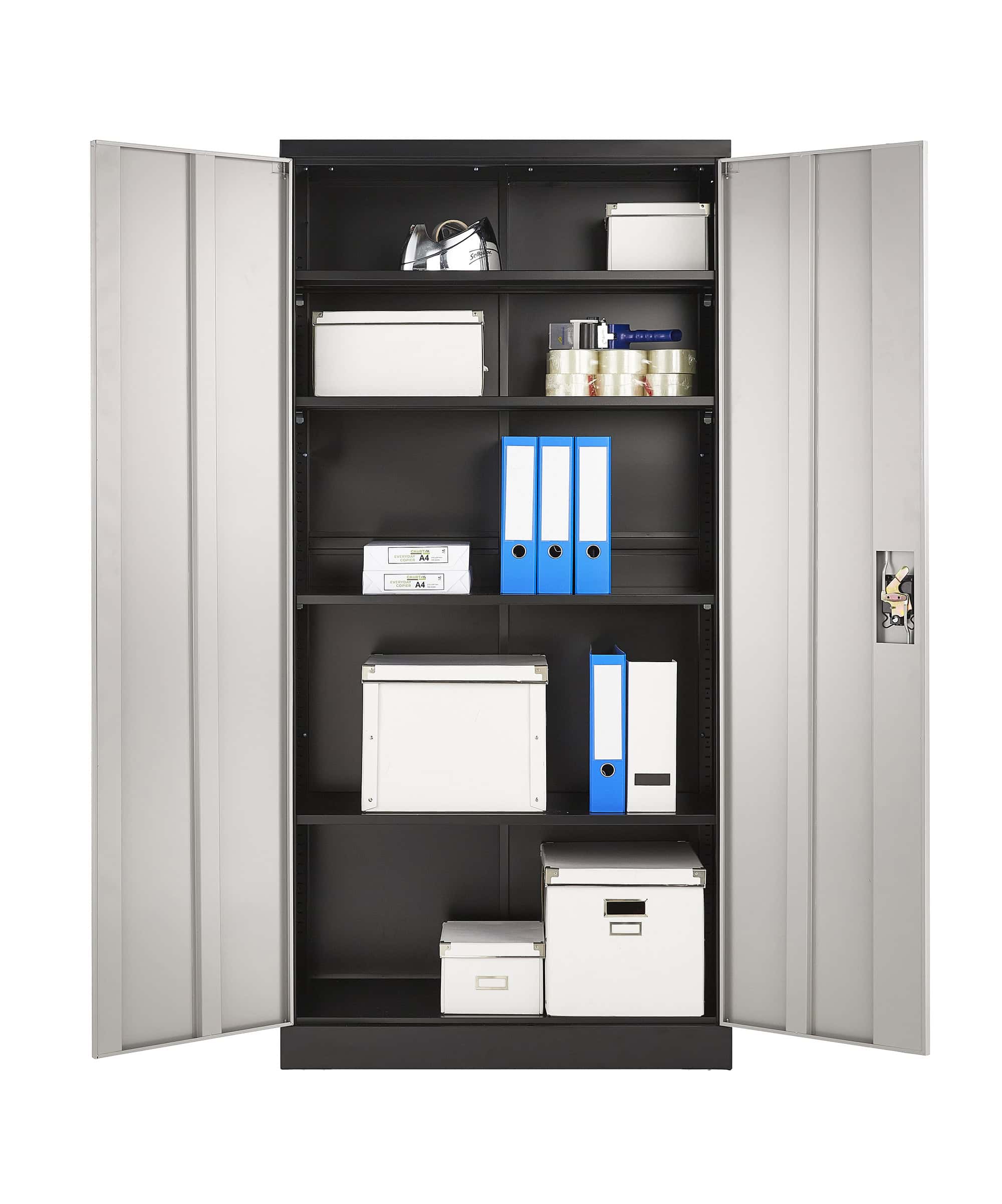 fc a18 grey & black 2 door steel storage cabinet 1850mm