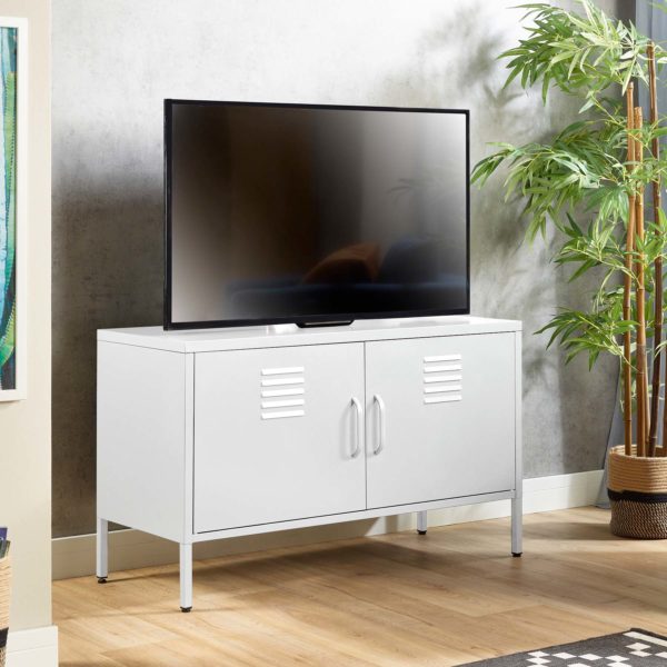 ps 01 white industrial tv cabinet for up to 48" screens