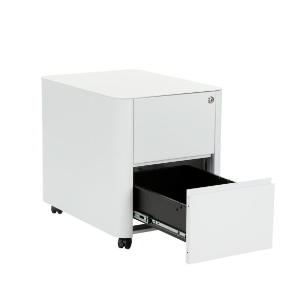 fyd m 02 white 2 drawer under desk mobile pedestal